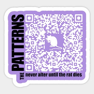 QR code - the pattern never alters until the rat dies Sticker